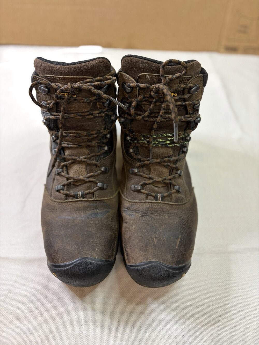 KEEN Louisville Work Boots Men’s 12 EE Brown Leather Waterproof Steel Toe 6in